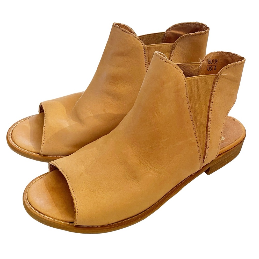 Musse & Cloud Women's Sandals Tan Size 39 US 8 Ciara Open Toed Slip On‎ Booties